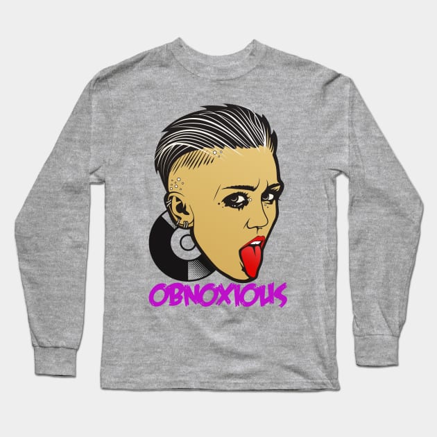 OBNOXIOUS MILEY Long Sleeve T-Shirt by theanomalius_merch